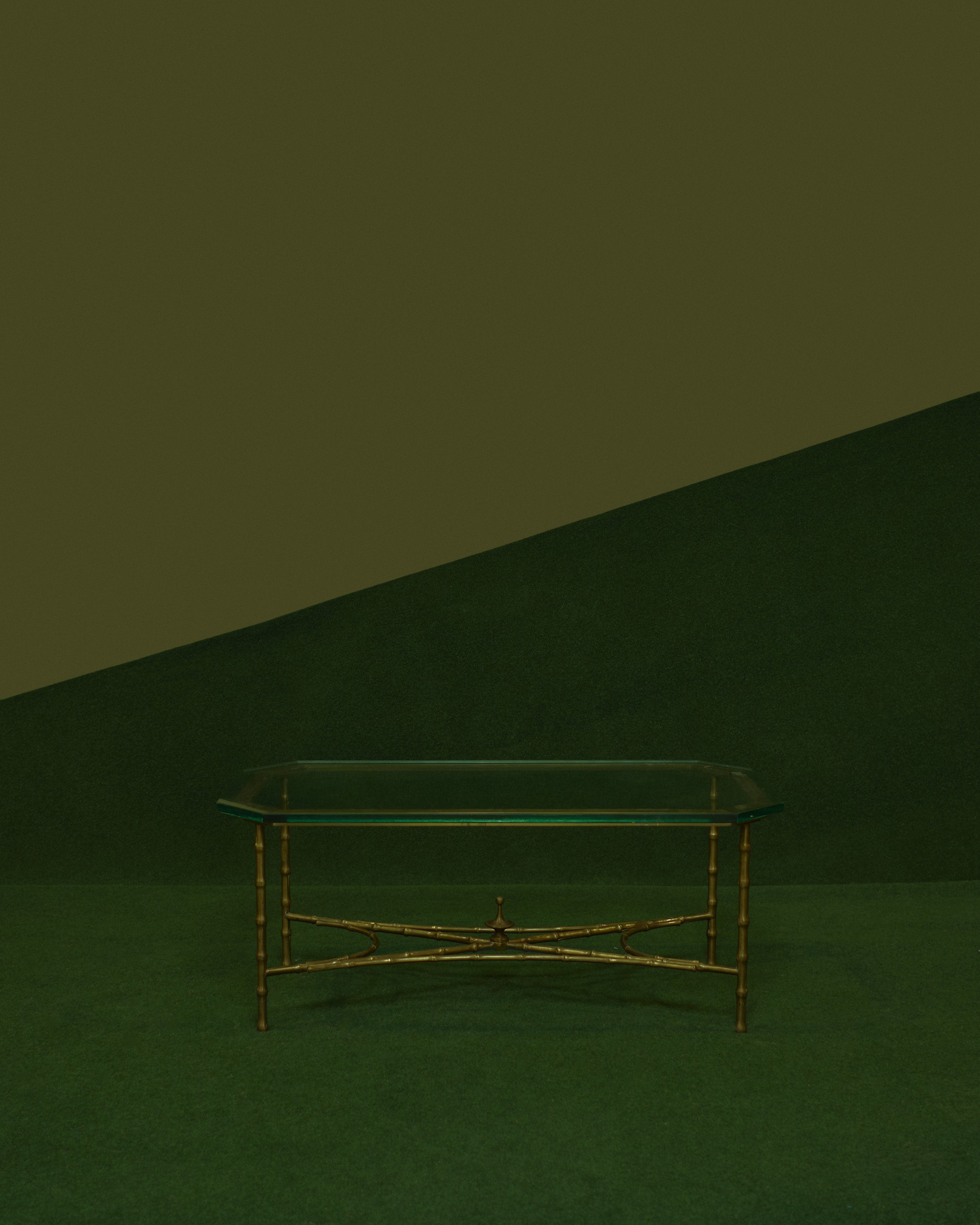 Brass Bamboo Coffee Table