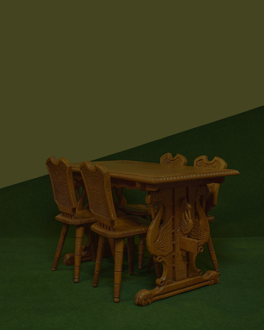 Carved Oak Dining Set