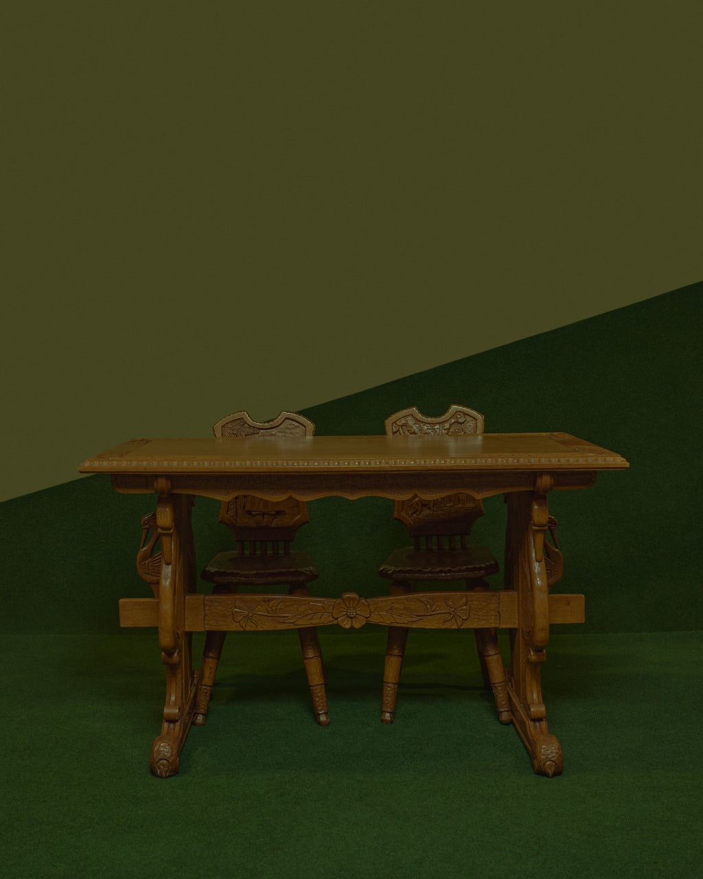 Carved Oak Dining Set