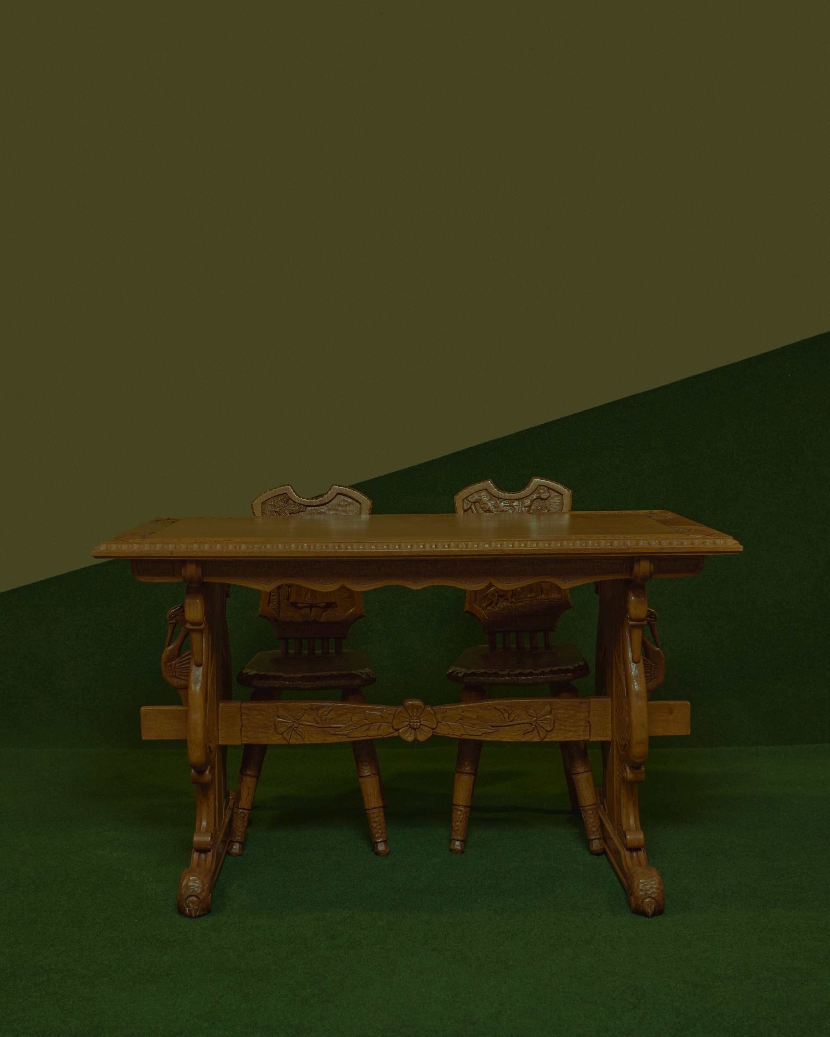 Carved Oak Dining Set