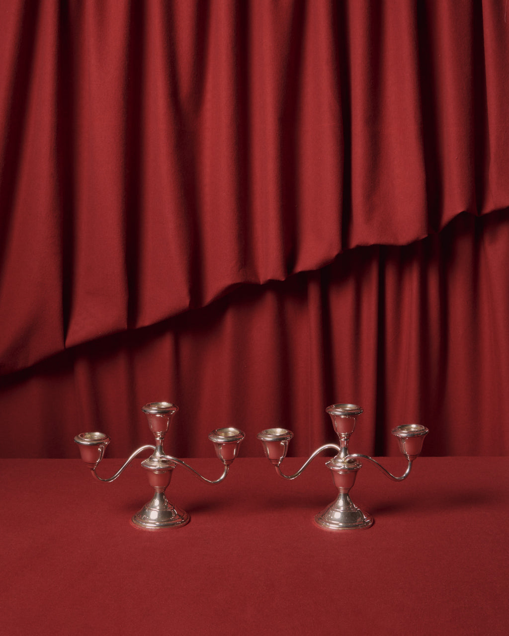Pair of Three Arm Weighted Candlesticks